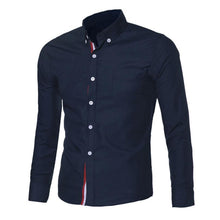 Navy Blue/Light Blue/White Mens Button Shirt