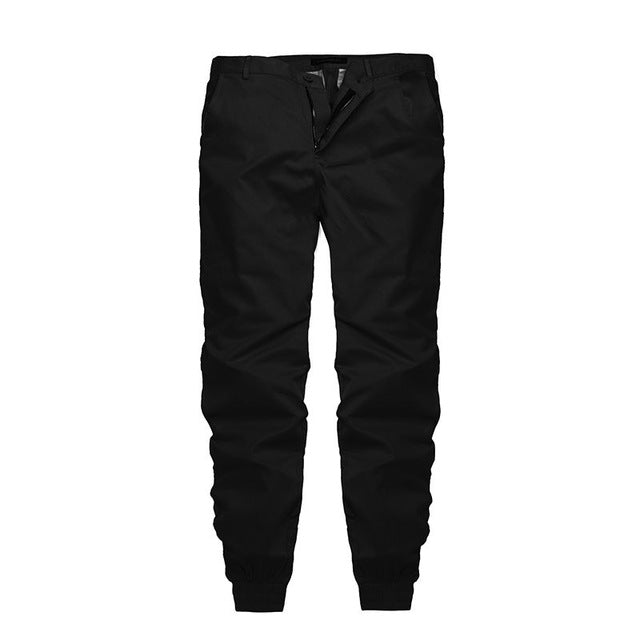 Autumn Spring Mens Hip Hop Casual chinos Pants 100% Cotton Trousers High Quality Slim Fit Plain Joggers Sweatpants Elastic Cuff