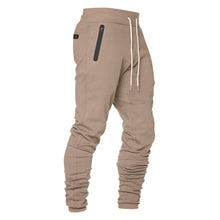 Autumn Spring Sweatpants Men Casual Sportswear Elastic Waist Full Long Cargo Trousers With Zipper Pockets Solid Color Plain 3XL