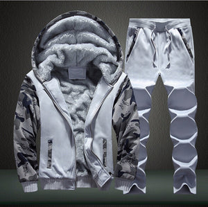 Men's Teacksuit. Warm Fleece Hoodie And Sweat Pants