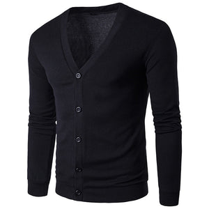 Men Autumn Winter Button V Neck