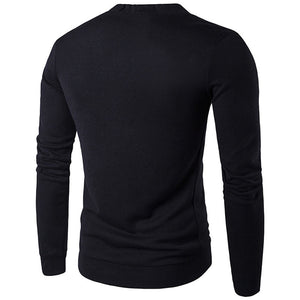 Men Autumn Winter Button V Neck