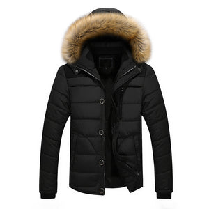 Men's Outdoor Warm Winter Thick Jacket Plus Fur Hooded Coat Jacket