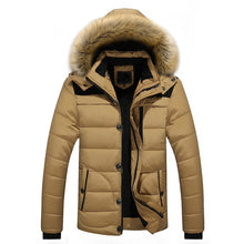 Men's Outdoor Warm Winter Thick Jacket Plus Fur Hooded Coat Jacket