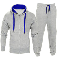 Men's Stretchy Trousers And Hooded Coat Jacket - Sweat Suit