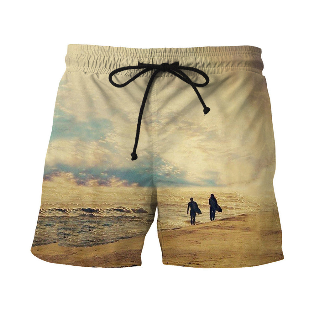 Men Fast Dry Beach Shorts Casual Surfing Trunks